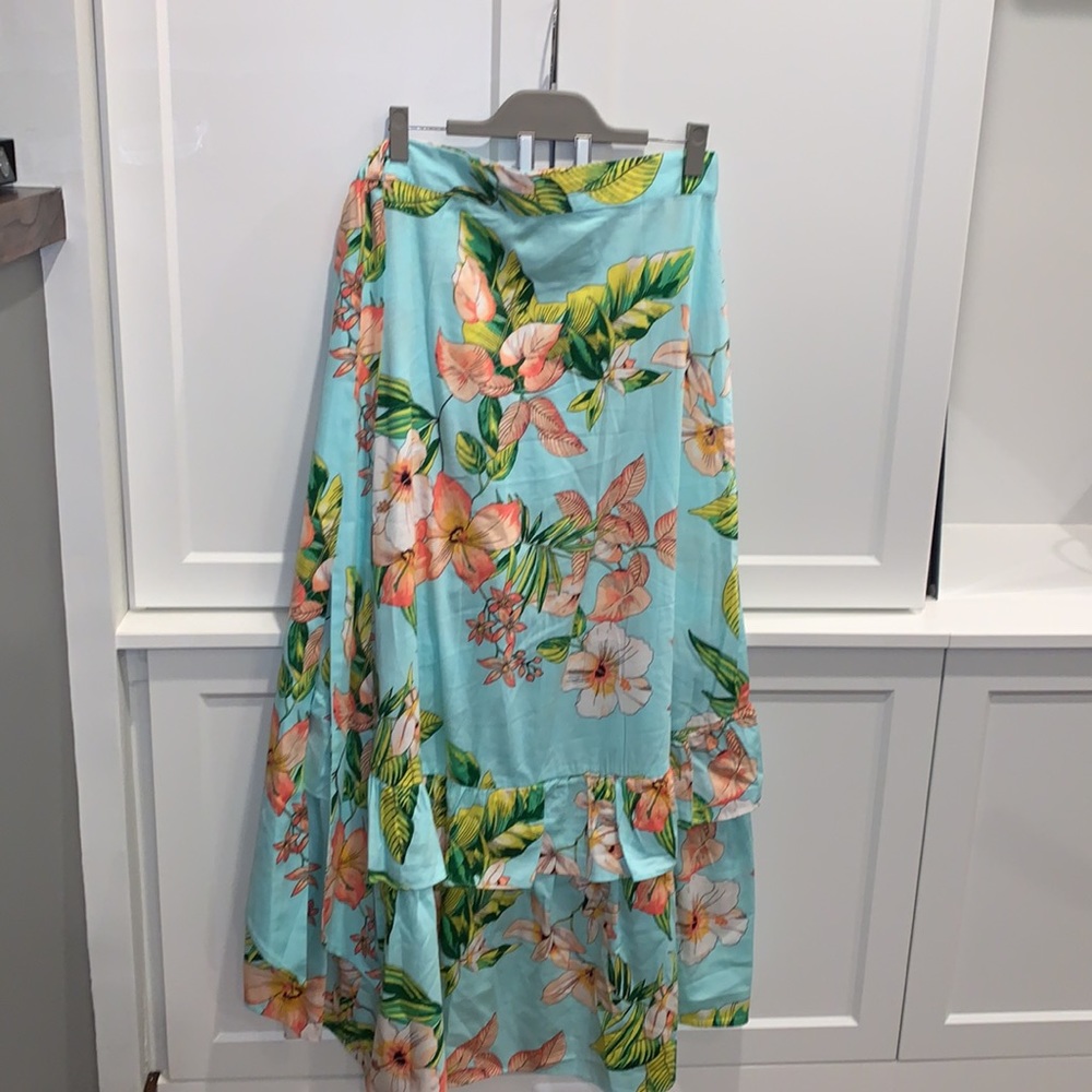 Floral Blue Maxi Skirt - Picture 4 of 8